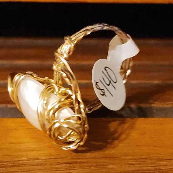 14K Gold Filled Mabe Pearl Ring Size 7.5 US NWT - Picture 4 of 4